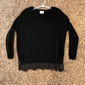 Black crew neck sweater